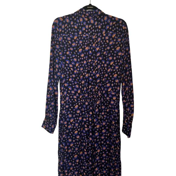 Anthropologie Women's Wide Leg Jumpsuit Size 12 Loveland Sapphire Button Front - Picture 6 of 14